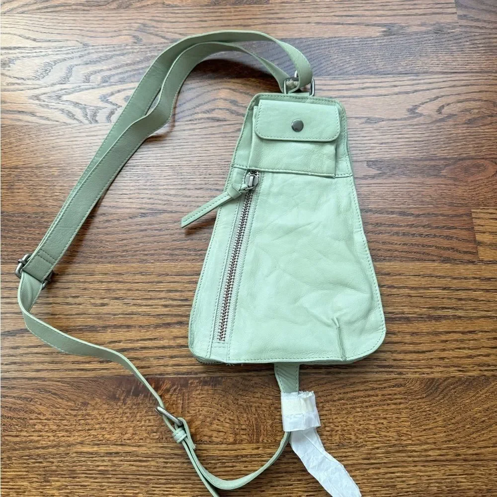 Free People Jagger Leather Sling in Mint Green
